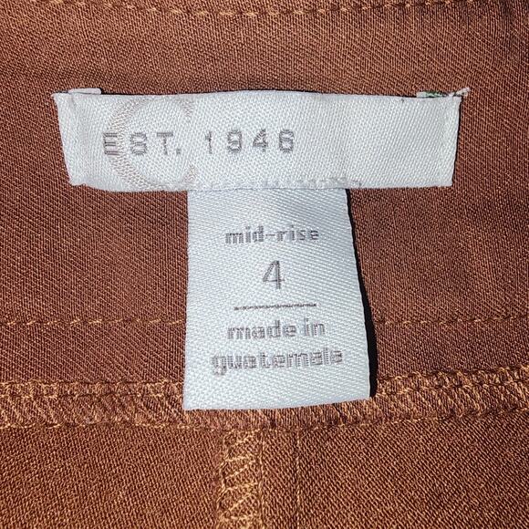 Est. 1946 Women's Mid Rise Pull On Brown Tapered Leg Pants Size 4 - Picture 5 of 6